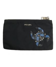 PRADA（プラダ）の古着「蜘蛛モチーフポーチ」｜ブラック