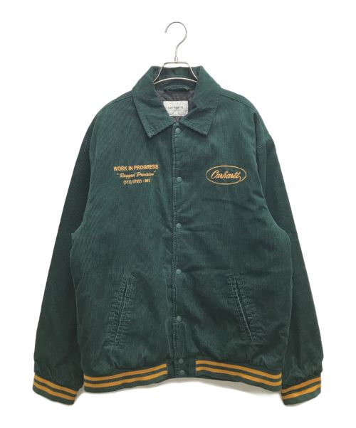 Carhartt WIP（カーハート ワークインプログレス）CARHARTT WIP (カーハート ワークインプログレス) RUGGED LETTERMANJACKET / ラグッドレターマンジャケット グリーン サイズ:Lの古着・服飾アイテム