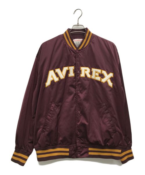 AVIREX（アヴィレックス）AVIREX (アヴィレックス) サテン スタジアム ジャケット ワインレッド サイズ:Lの古着・服飾アイテム