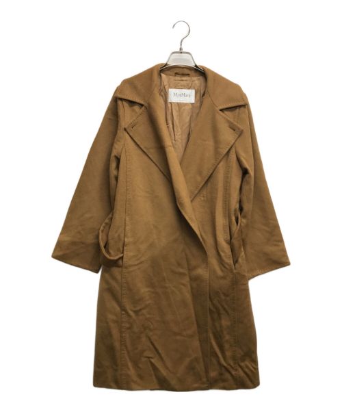 MaxMara（マックスマーラ）MaxMara (マックスマーラ) ベルテッドカシミヤガウンコート ベージュ サイズ:38の古着・服飾アイテム