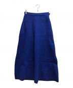 AURALEEオーラリー）の古着「MILLED FRENCH MERINO RIB KNIT FLARE SKIRT」｜ブルー