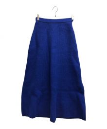 AURALEE（オーラリー）の古着「MILLED FRENCH MERINO RIB KNIT FLARE SKIRT」｜ブルー