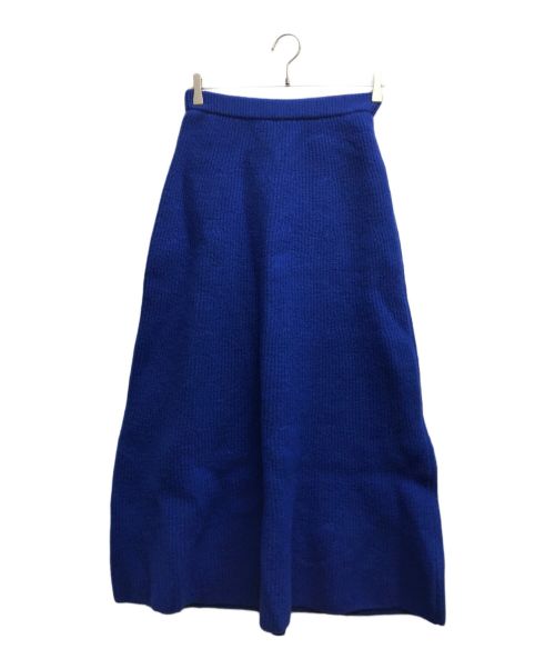 AURALEE（オーラリー）AURALEE (オーラリー) MILLED FRENCH MERINO RIB KNIT FLARE SKIRT ブルー サイズ:1の古着・服飾アイテム