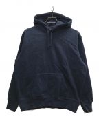 SUPREMEシュプリーム）の古着「Satin Applique Hooded Sweatshirt/サテン アップリケ フーデッド スウェットシャツ」｜ネイビー