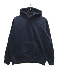 SUPREME（シュプリーム）の古着「Satin Applique Hooded Sweatshirt/サテン アップリケ フーデッド スウェットシャツ」｜ネイビー