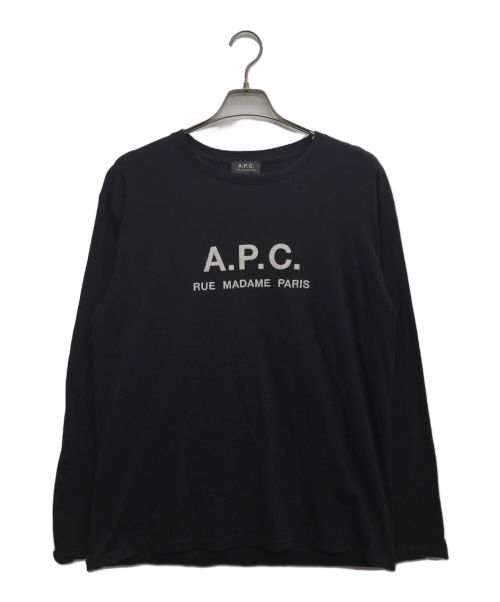 A.P.C.（アーペーセー）A.P.C. (アーペーセー) 刺繍ロゴカットソー ブラック サイズ:Lの古着・服飾アイテム