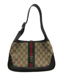 GUCCI（グッチ）の古着「GGキャンパスジャッキーラインハンドバッグ」｜ベージュ