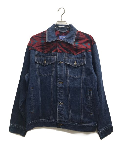 PENDLETON（ペンドルトン）PENDLETON (ペンドルトン) ネイティブ柄切替デニムジャケット インディゴ サイズ:Sの古着・服飾アイテム