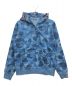 A BATHING APE（アベイシングエイプ）の古着「Honeycomb Camo Shark Full Zip Hoodie/ハニーコンボ カモ シャーク フル ジップ フーディ」｜ブルー