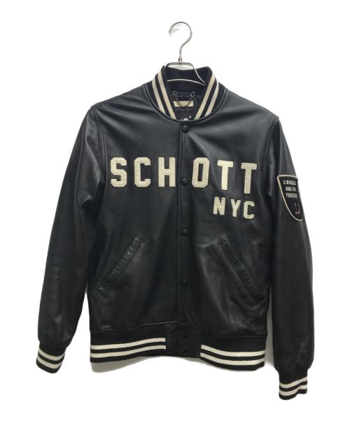 Schott（ショット）Schott (ショット) ラムレザースタジャン ブラック サイズ:Mの古着・服飾アイテム