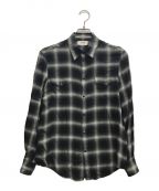 CELINEセリーヌ）の古着「Skinny Western Check Shirt」｜ブラック