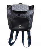 COACHコーチ）の古着「JES BACKPACK WITH HORSE AND CARRIAGE PRINT」｜ネイビー