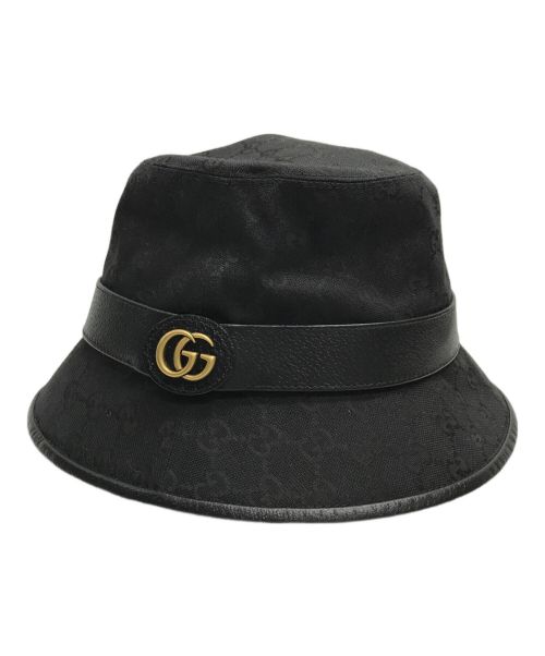 GUCCI（グッチ）GUCCI (グッチ) GGキャンバスバケットハット ブラック サイズ:Mの古着・服飾アイテム