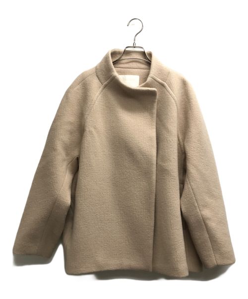 BALLSEY（ボールジィ）BALLSEY (ボールジィ) リップルメルトン スタンドカラーショートコート アイボリー サイズ:36の古着・服飾アイテム