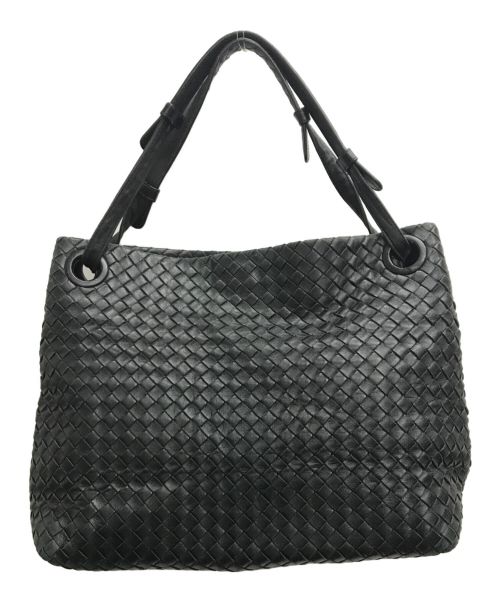 BOTTEGA VENETA（ボッテガベネタ）BOTTEGA VENETA (ボッテガベネタ) イントレチャート ミディアム ガルダバッグ ブラックの古着・服飾アイテム