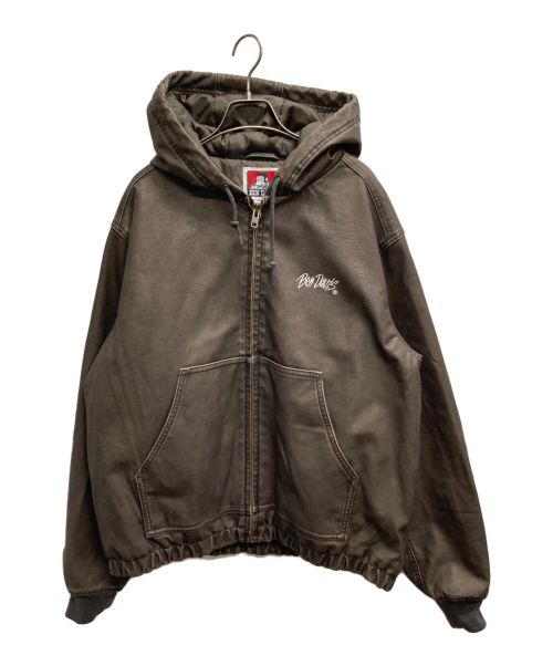 BEN DAVIS（ベンデイビス）BEN DAVIS (ベンデイビス) WASHED FAUX LEATHER WORKERS PARKA / ウォッシュドフォークスレザーワーカーズパーカー ブラウン サイズ:Lの古着・服飾アイテム