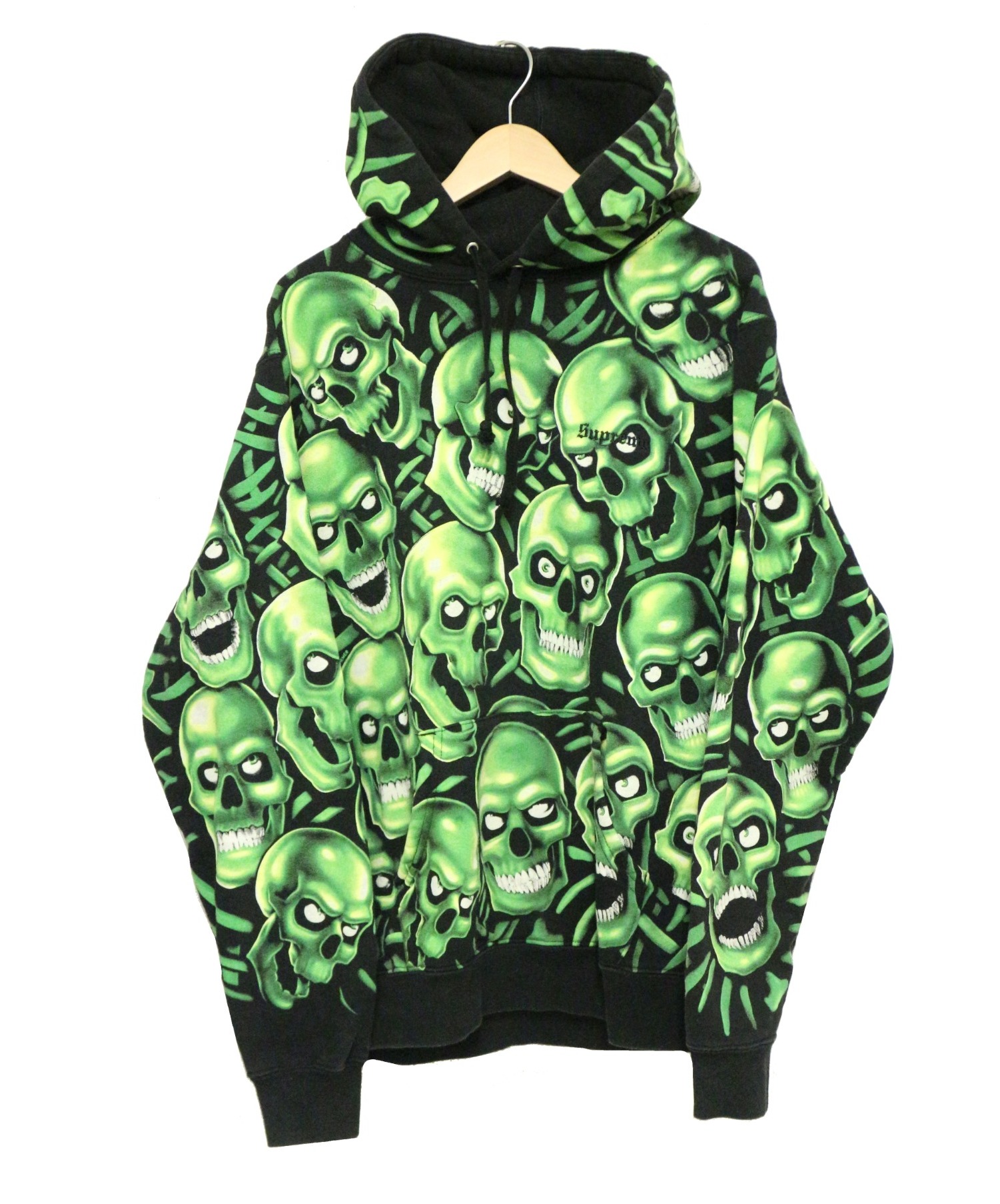 green skull supreme hoodie