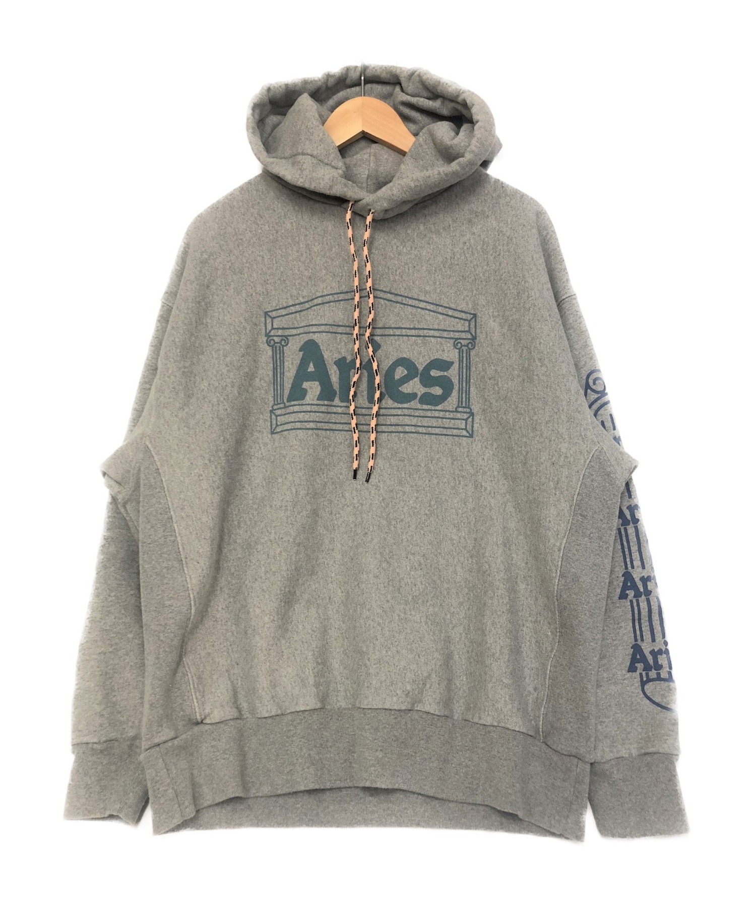 中古 古着通販 Aries アリーズ Temple Hoodie グレー サイズ M イタリア製 イギリス発ストリートファッションブランド ブランド 古着通販 トレファク公式 Trefac Fashion