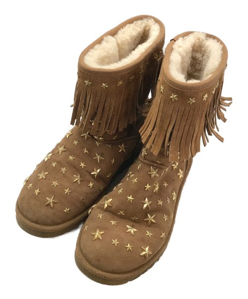 UGG×JIMMY CHOO（アグ ジミーチュウ）UGG×JIMMY CHOO (アグ ジミーチュウ) スタースタッズフリンジムートンブーツ ブラウン サイズ:US7/UK5.5/EU38の古着・服飾アイテム