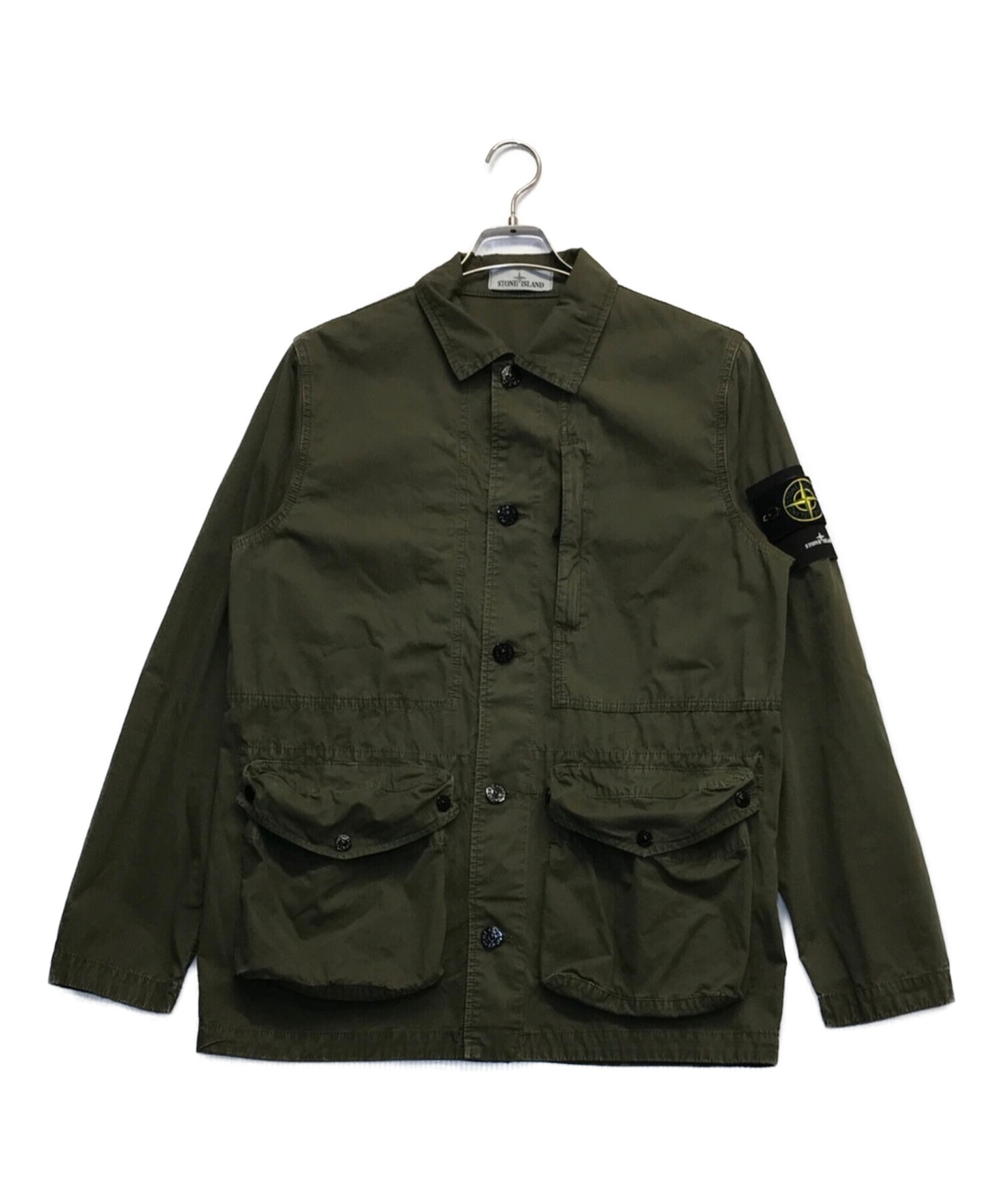 STONE ISLAND (ストーンアイランド) コットン OLD加工 フライトジャケット グリーン サイズ:M