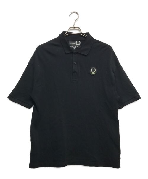 RAF SIMONS（ラフシモンズ）RAF SIMONS (ラフシモンズ) FRED PERRY (フレッドペリー) オーバーサイズプリントポロシャツ ブラック サイズ:Sの古着・服飾アイテム