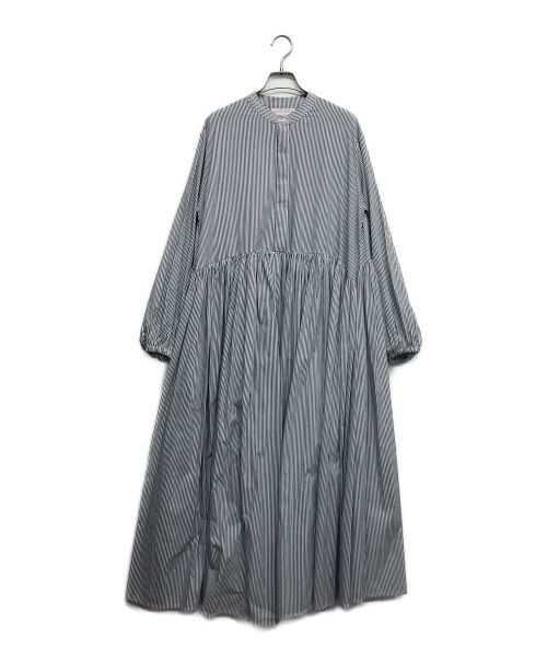 BEARDSLEY（ビアズリー）BEARDSLEY (ビアズリー) 先染めギャザーワンピース ネイビー サイズ:1の古着・服飾アイテム