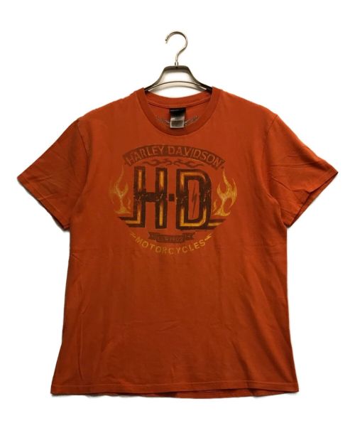 HARLEY-DAVIDSON（ハーレーダビッドソン）HARLEY-DAVIDSON (ハーレーダビッドソン) プリントTシャツ オレンジ サイズ:Lの古着・服飾アイテム