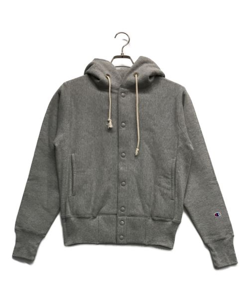 Champion REVERSE WEAVE（チャンピオンリバースウィーブ）Champion REVERSE WEAVE (チャンピオンリバースウィーブ) スナップスウェットシャツ グレー サイズ:Sの古着・服飾アイテム