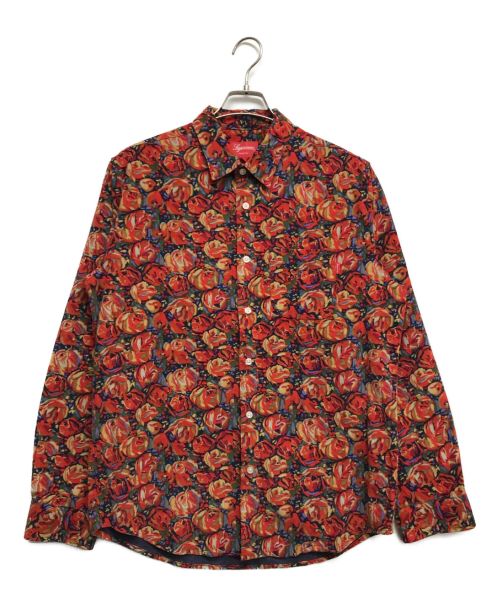 SUPREME（シュプリーム）Supreme (シュプリーム) Roses Corduroy Shirt レッド サイズ:Mの古着・服飾アイテム