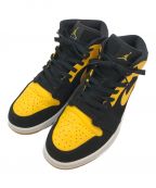 NIKEナイキ）の古着「Air Jordan 1 Retro Mid / ハイカットスニーカー」｜ブラック×イエロー