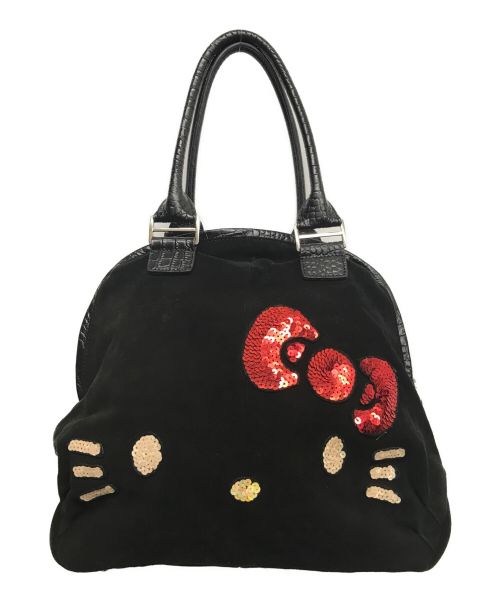 muta（ムータ）muta (ムータ) HELLO KITTY (ハローキティ) スウェードハンドバッグ ブラックの古着・服飾アイテム