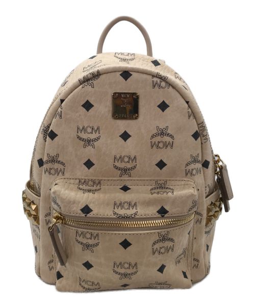 MCM（エムシーエム）MCM (エムシーエム) サイドスタッズ バックパック ミニ ベージュの古着・服飾アイテム