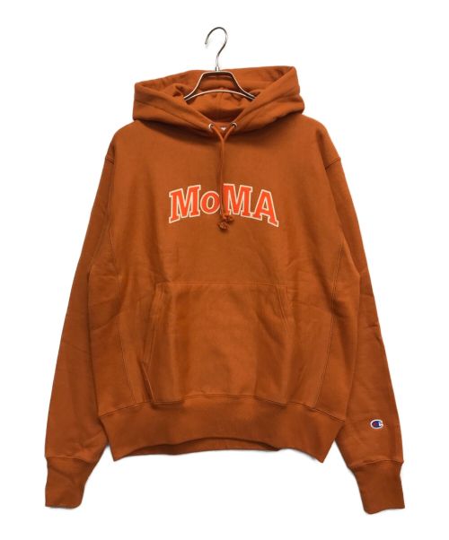 Champion REVERSE WEAVE（チャンピオンリバースウィーブ）Champion REVERSE WEAVE (チャンピオンリバースウィーブ) MoMA (モマ) フーディ パーカー オレンジ サイズ:Mの古着・服飾アイテム