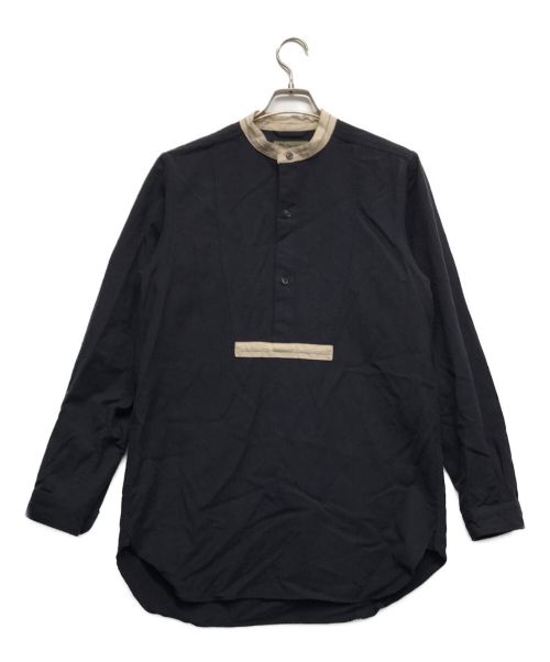 NIGEL CABOURN（ナイジェルケーボン）NIGEL CABOURN (ナイジェルケーボン) ウールバンドカラーシャツ ネイビー サイズ:46の古着・服飾アイテム