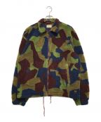 NUDIE JEANSヌーディー・ジーンズ）の古着「ボアジャケット / TORKEL CAMO FLEECE」｜ネイビー×グリーン