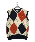 PALACEパレス）の古着「ARGYLE KNIT VEST」｜ホワイト×ネイビー