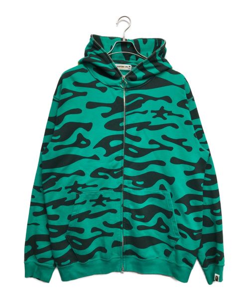 A BATHING APE（アベイシングエイプ）A BATHING APE (アベイシングエイプ) フルジップフィッシュパーカー グリーン サイズ:XLの古着・服飾アイテム