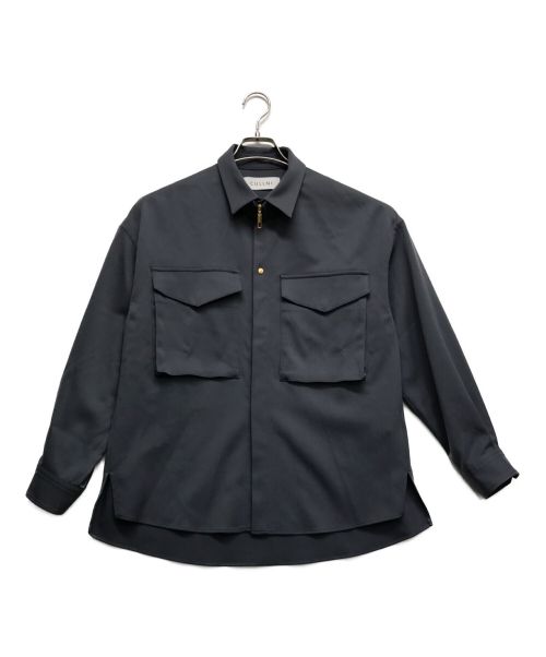 CULLNI（クルニ）CULLNI (クルニ) Zip Chin Tab Wool Chino Military Shirts ブルー サイズ:1の古着・服飾アイテム