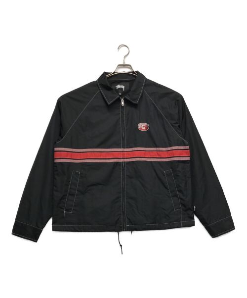 stussy（ステューシー）stussy (ステューシー) Stripe Zip JACKET ブラック サイズ:Mの古着・服飾アイテム