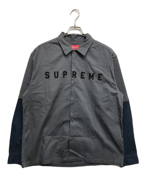 SUPREME（シュプリーム）Supreme (シュプリーム) 2-Tone Work Shirt グレー サイズ:Lの古着・服飾アイテム