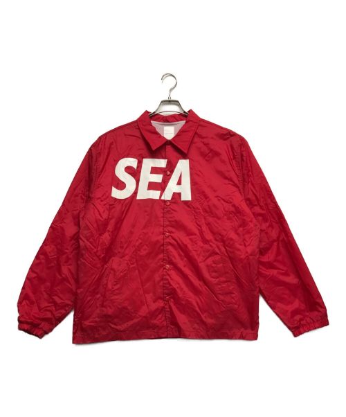 WIND AND SEA（ウィンド アンド シー）WIND AND SEA (ウィンダンシー) コーチジャケット レッド サイズ:Lの古着・服飾アイテム