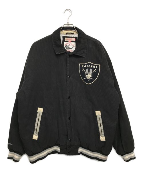 MITCHELL & NESS（ミッチェルアンドネス）MITCHELL & NESS (ミッチェルアンドネス) NFL RAIDERS (レイダース) コーデュロイスタジャン ブラック サイズ:2XLの古着・服飾アイテム