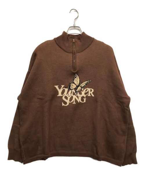 YOUNGER SONG（ヤンガーソング）younger song (ヤンガーソング) ハーフジップスウェット ブラウン サイズ:Lの古着・服飾アイテム