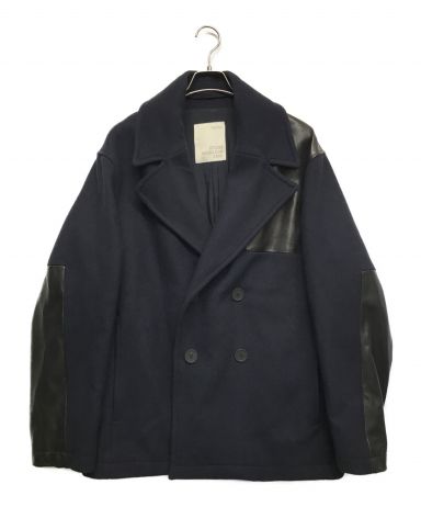 [中古]ZARA(ザラ)のメンズ コート レザーパッチ ピーコート