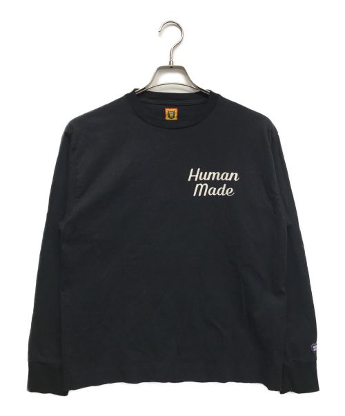 HUMAN MADE（ヒューマンメイド）HUMAN MADE (ヒューマンメイド) フラミンゴバックプリントロングスリーブカットソー ブラック サイズ:Mの古着・服飾アイテム