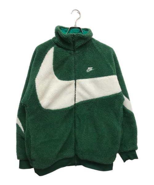 NIKE（ナイキ）NIKE (ナイキ) ビッグスウッシュ フルジッフ リバーシブル ボアジャケット グリーン サイズ:XLの古着・服飾アイテム