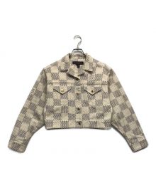 LOUIS VUITTON（ルイ ヴィトン）の古着「ダミエアズールデニムトラッカージャケット」｜ベージュ