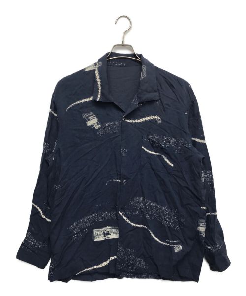 Porter Classic（ポータークラシック）Porter Classic (ポータークラシック) シルク混 AROHA LONG SHIRT/L/S ネイビー サイズ:Sの古着・服飾アイテム