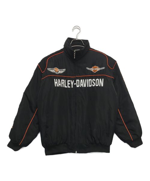 HARLEY-DAVIDSON（ハーレーダビッドソン）HARLEY-DAVIDSON (ハーレーダビッドソン) ロゴ刺繍ジャケット ブラック サイズ:Mの古着・服飾アイテム