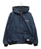 X-LARGEエクストララージ）の古着「HOODED DENIM WORK JACKET」｜ブルー